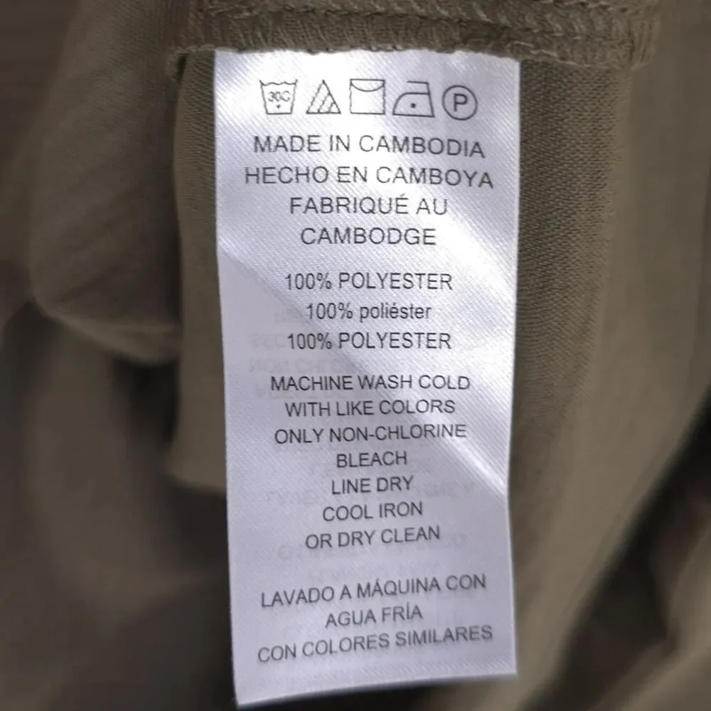 MICHAEL KORS Women’s New Top Blouse LARGE Olive Bell Sleeve Casual QS540USDQ0
